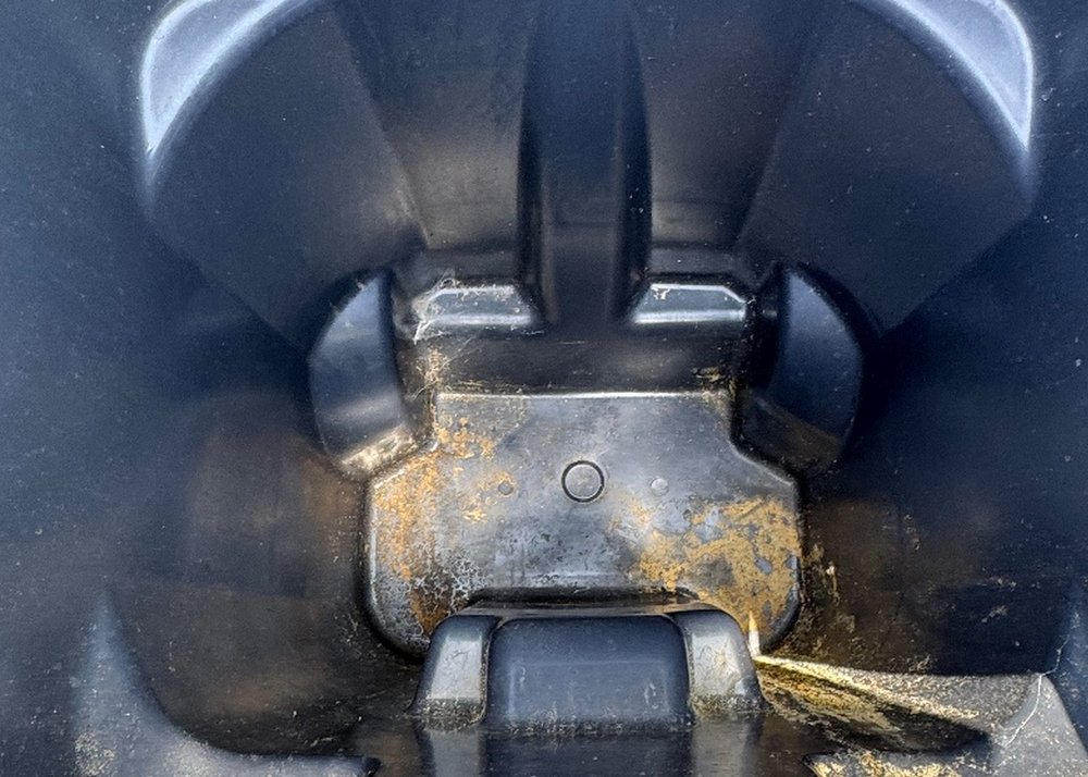 Dirty trash can interior